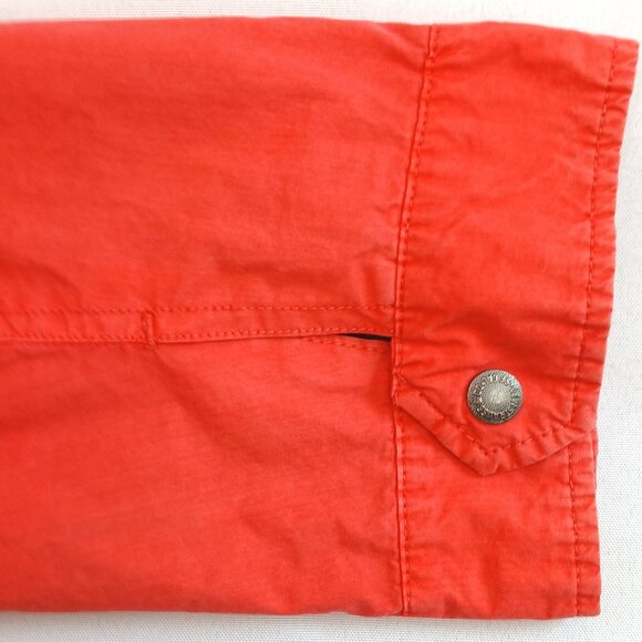 Levi's Coral Bright Orange Utility Rain Jacket for Women Like New - Picture 8 of 11
